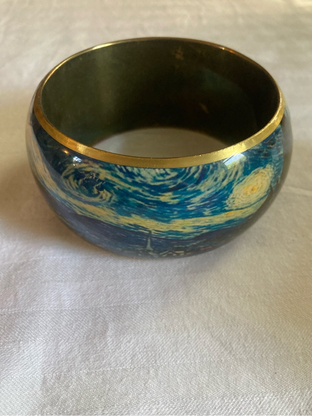 Starry Night Bracelet - Van Gogh Wide Cuff Bangle Bracelet